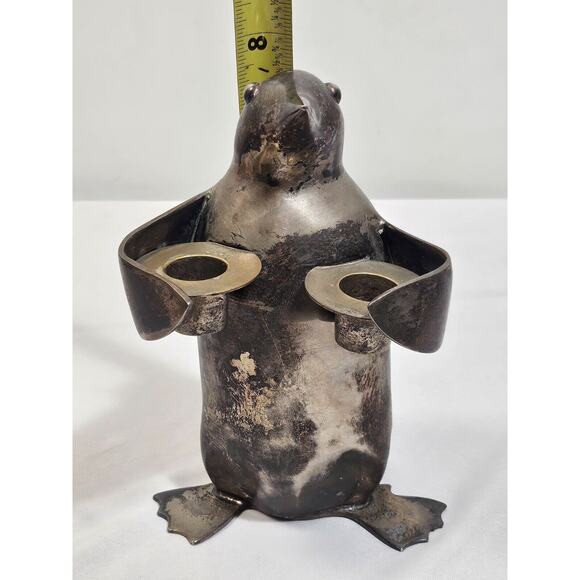 Restoration Hardware RH Silver Plate Brass Penguin Top Hat Set Of 3 Patina VTG - Picture 6 of 13